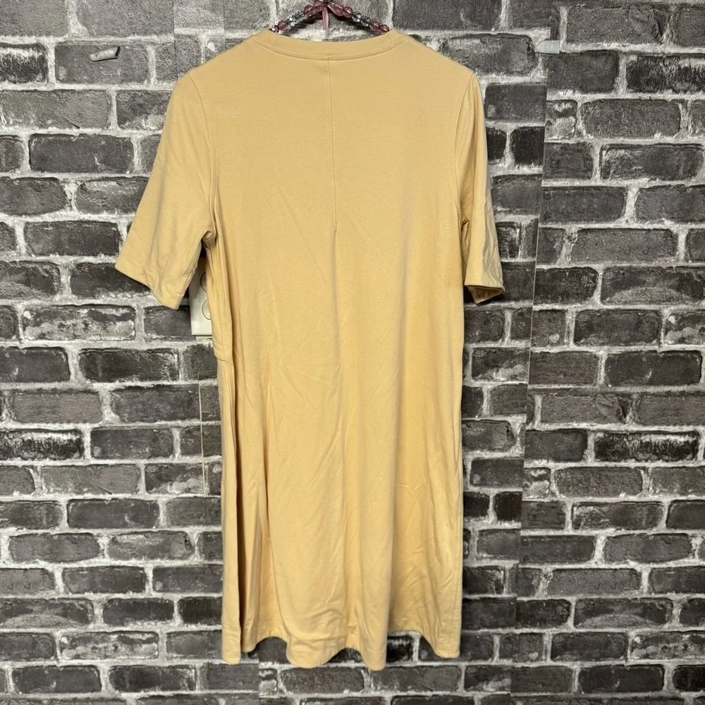 LULULEMON Cotton Wrap-Front T-Shirt Dress yellow